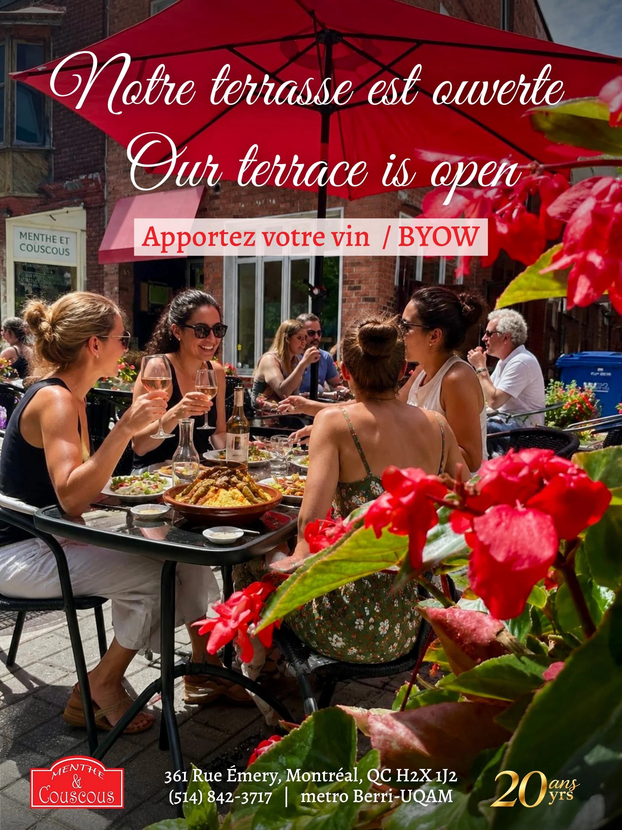 Menthe et Couscous – outdoor terrace in Latin Quarter, Montréal