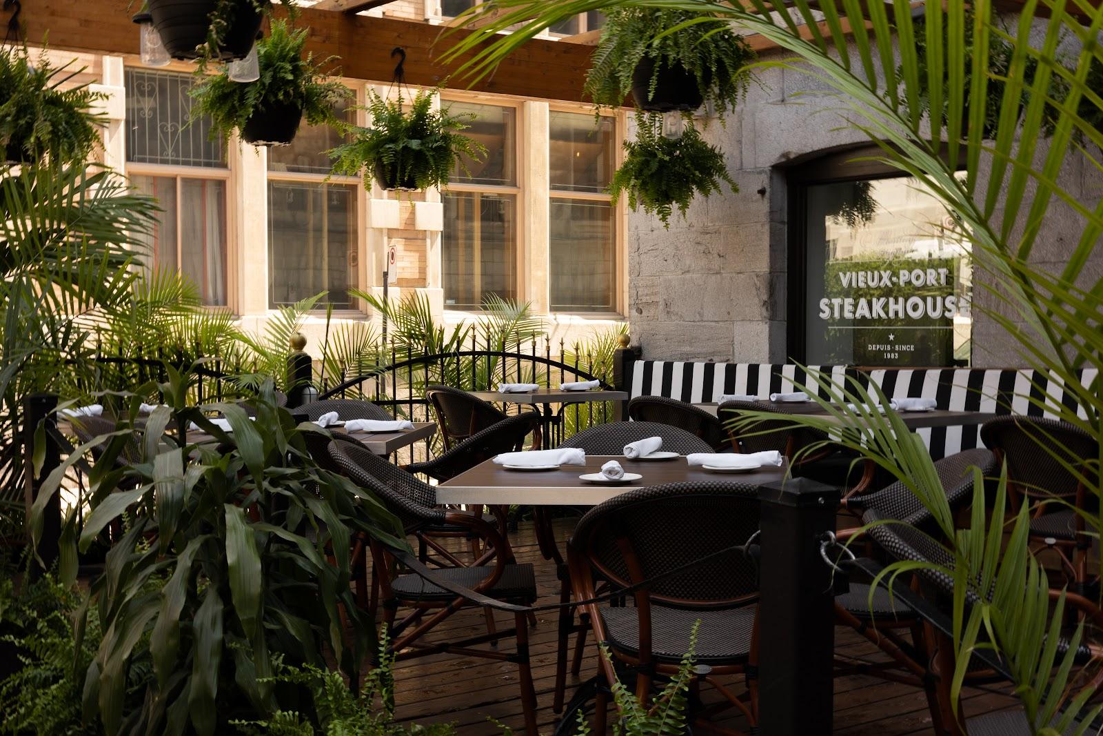 Vieux-Port Steakhouse – outdoor terrace in Old Montreal, Montréal